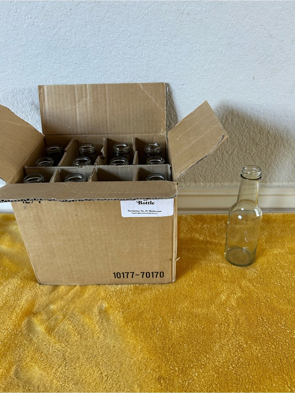 Invitation in a Bottle Clear Glass Bottles 12 Pack 170ml/5.5 oz Wide Mouth